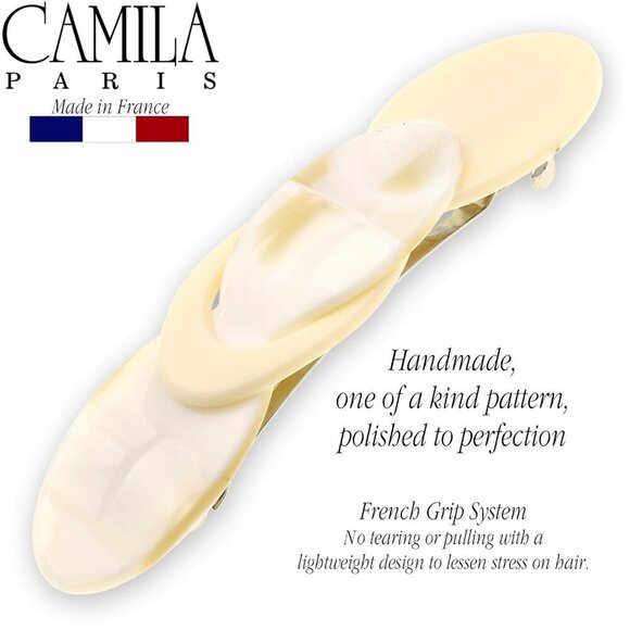 French Hair Barrette Clip Pearl Ivory Strong Hold No Slip Elegant Hair Accessory main image 7